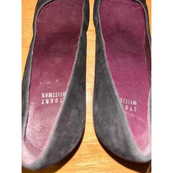 Stuart Weitzman Old Money Preppy  Suede Leather Cap Toe Bow Top Kitten Heels - Picture 6 of 8